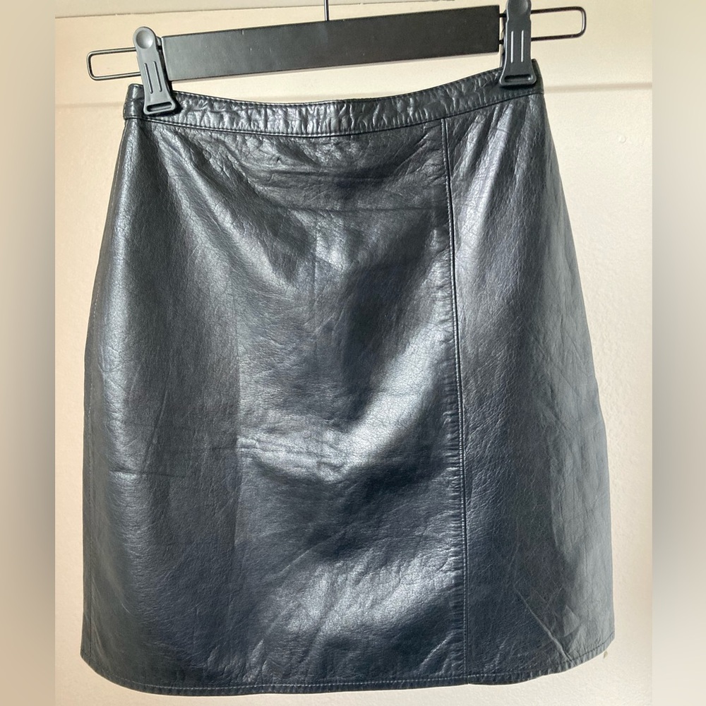 Tannery West Black Leather Skirt Size 4